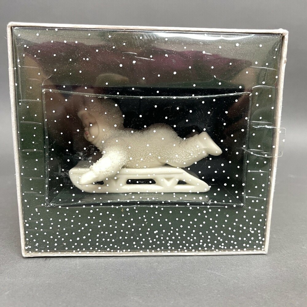 Dept. 56 Snow‎ Babies Figure Figurine Baby on Sled Christmas